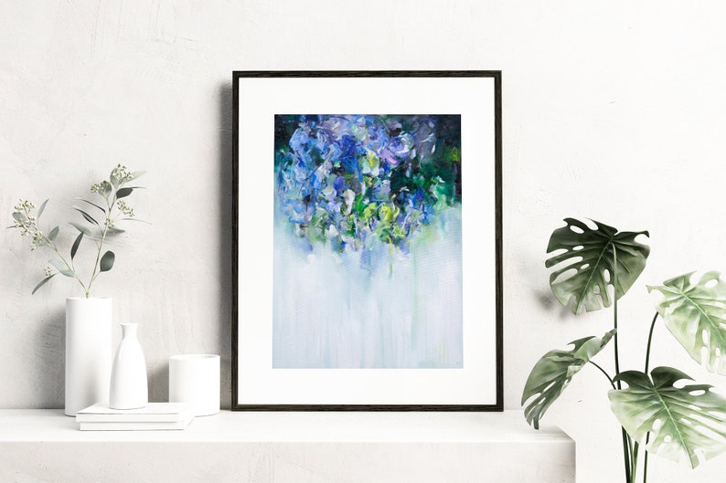 Canvas print Abstract blue Giclée fine art print of Painting by Artist, Abstract art, large wall art, Modern home gift, Giclee Print, image 2