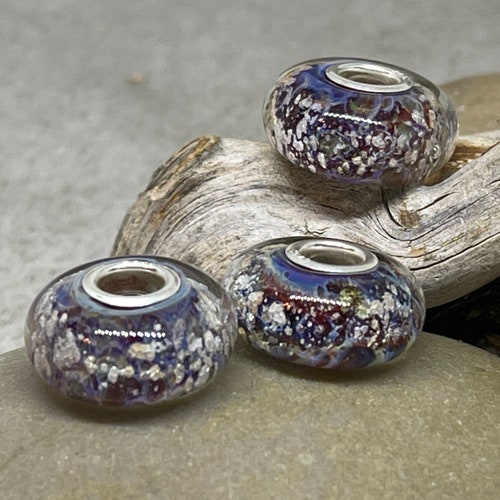 Cremation Ash 'pandora Style' GLASS Beads W/sterling Etsy