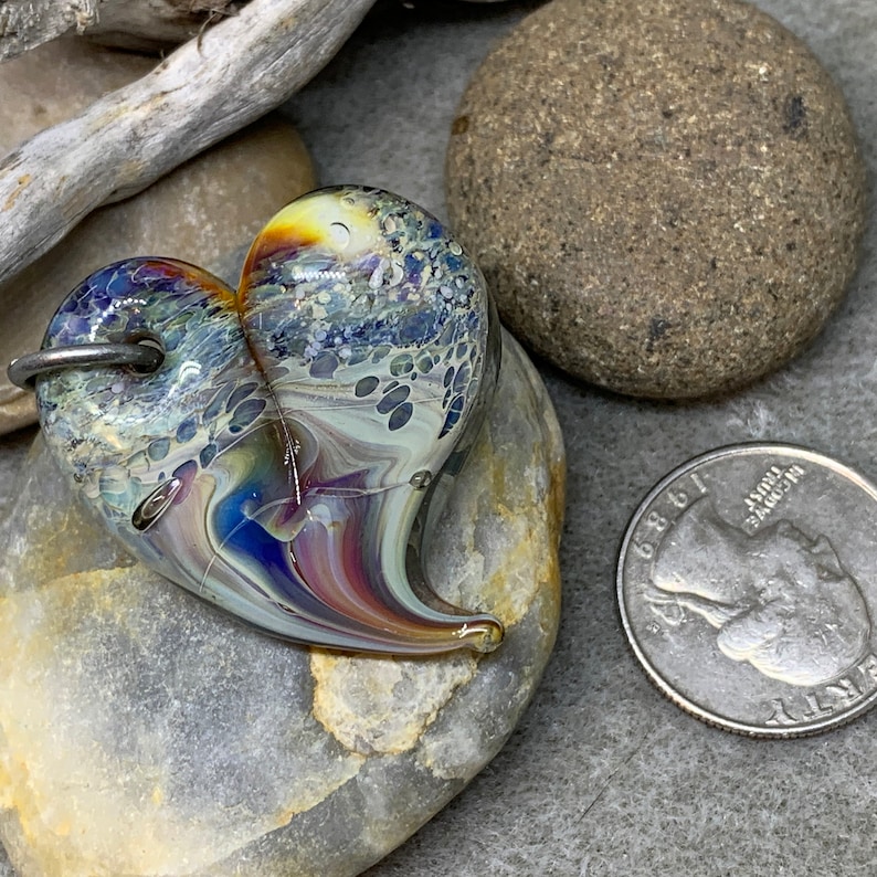 Cremation Ash Glass Heart Implosion Pendant Pet Memorial | Etsy