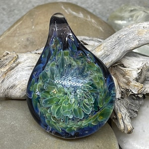 Glass Cremation Pendant | Cremation Jewelry | Pet Memorial Glass | Glass Ash keepsake | Lampwork