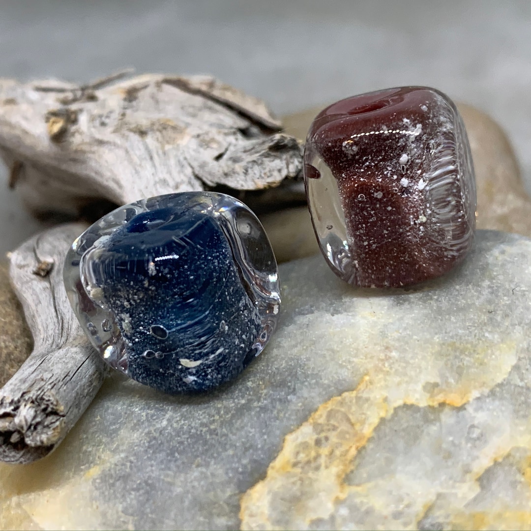 Cremation Ash Glass Cube Beads 1, 3, 6, or 12 Cremation Jewelry Pet