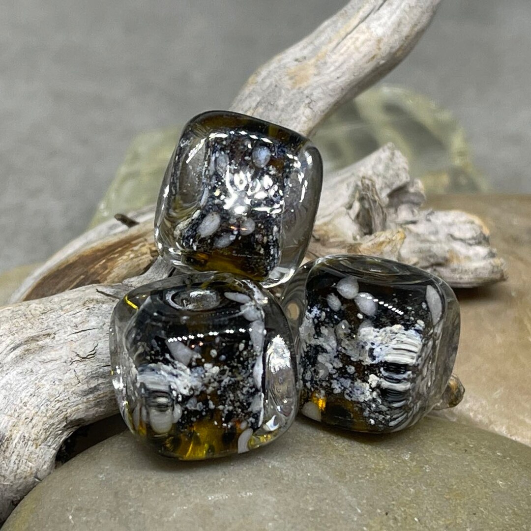 Cremation Ash Glass Cube Beads 1 3 6 or 12 Pet Etsy