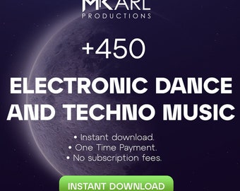 Gemafreie Musik für Videomacher 401 elektronische Tanzmusik (EDM) + 50 Techno-Musik, digitaler Download, professionelle Bundle-Tools im WAV-Format