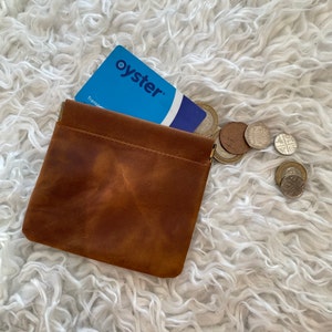 Personalized Leather Wallet Card Holder - Custom Engraved Pouch - Customizable Gift