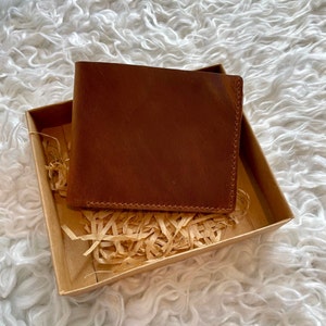 Portefeuille minimaliste en cuir marron - Fin et élégant