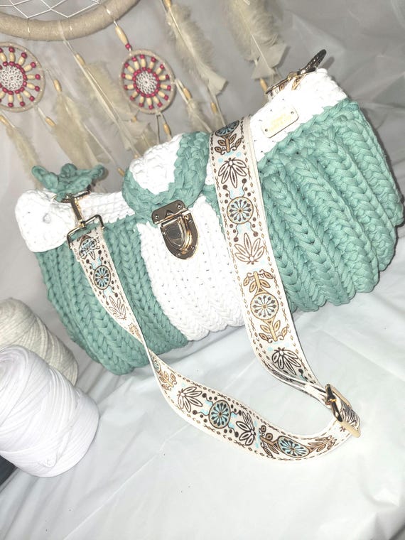 【TATIANA】Liri Crochet Knit Cotton Shoulder Bag バッグ Handmade Crochet Crossbody Shoulder Bag, the Tatiana