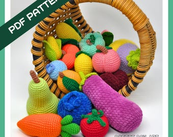 Fruit & Veggie Crochet Pattern Bundle: Holiday Decor (PDF Pattern)