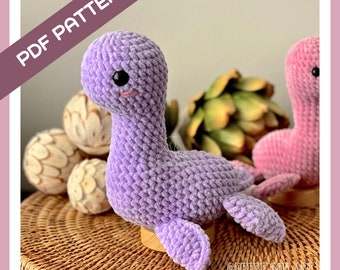 Plesiosaur Dinosaur Crochet Pattern: No Sew Amigurumi (PDF Pattern)