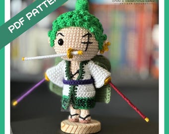 Zoro Doll Crochet Pattern | One Piece Amigurumi | PDF Pattern