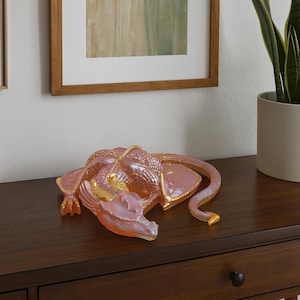 Iridescent Resin Dragon Sculpture