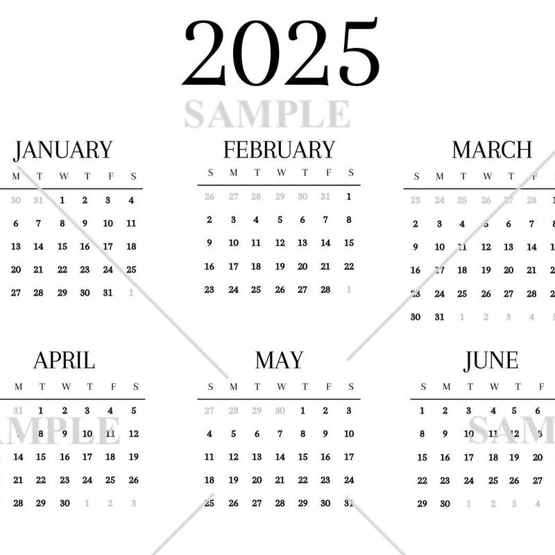 Calendar 2025 Svg Etsy