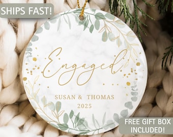 Personalized Engaged Ornament - Custom Engagement Christmas Ornament - Engaged Gifts For Couples - Engagement Gifts For Her - Engaged Gift