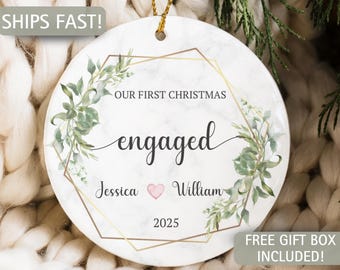 Personalized Engaged Ornament - Custom Engagement Christmas Ornament - Engaged Gifts For Couples - Engagement Gifts For Her - Engaged Gift