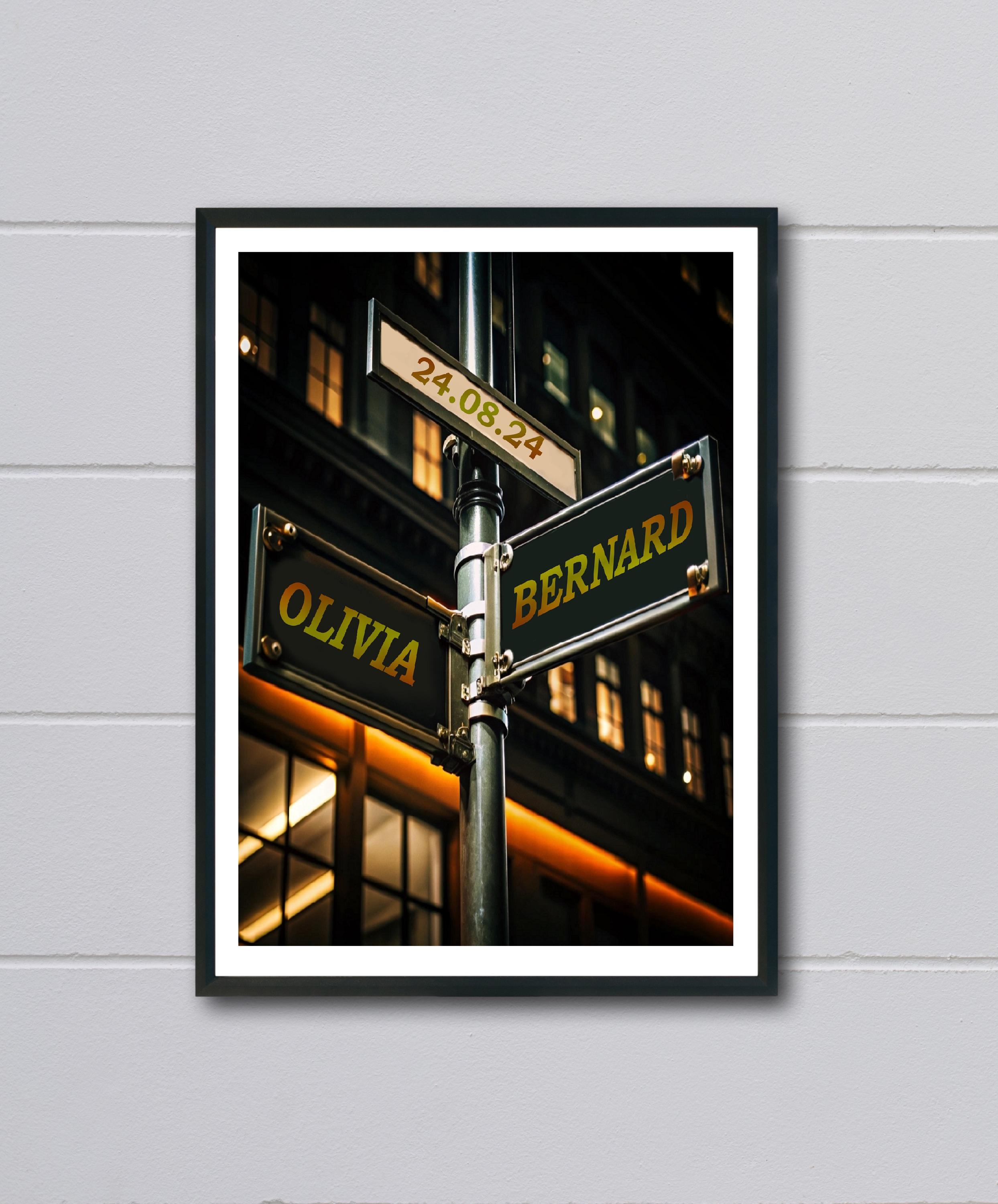 Personalized Wedding Street Sign Print, Custom Anniversary Gift