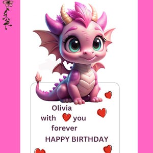 Editable Scrunchie with little dragon | Birthday card | Printable Hair Scrunchie Holder | CAN BE CUSTOMIZED,Editable Digital Download,canva