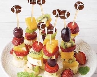 Football Disposable Wooden Skewer, Fruit Fork Dessert Pick, Cocktail Skewer, Wood Appetizer Pick