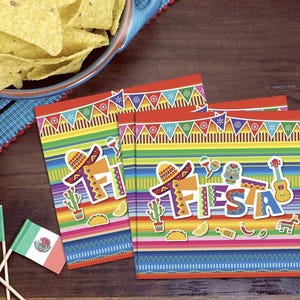 Fiesta Party Napkins- Cinco De Mayo Napkins - Taco Party, Margarita Party Napkins- Party Decor