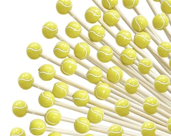 Tennis ball Disposable Wooden Skewer, Fruit Fork Dessert Pick, Cocktail Skewer, Wood Appetizer Pick