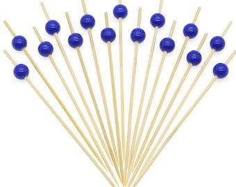 Bamboo Disposable Wooden Skewer, Multiple  Colors Fruit Fork Dessert Pick, Cocktail Skewer, Wood Appetizer Pick