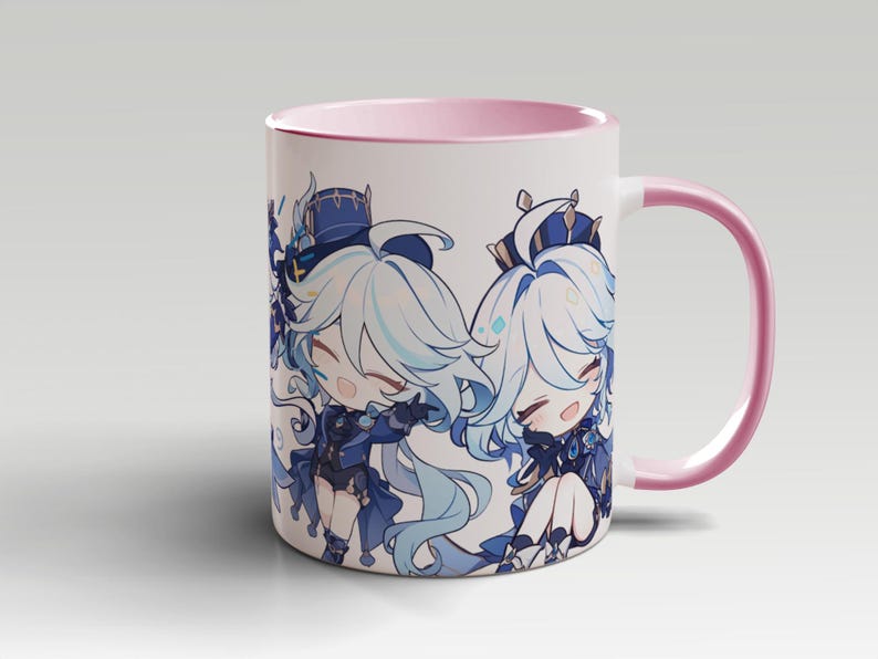 Anime Mug Genshin Impact Furina Japanese Animation Tea Cup Kawaii Cup