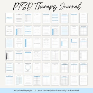 Diário CPTSD para impressão, apostila de PTSD, planilha de trauma, planejador de cura para processamento de trauma, diário de terapia para transtorno pós-traumático