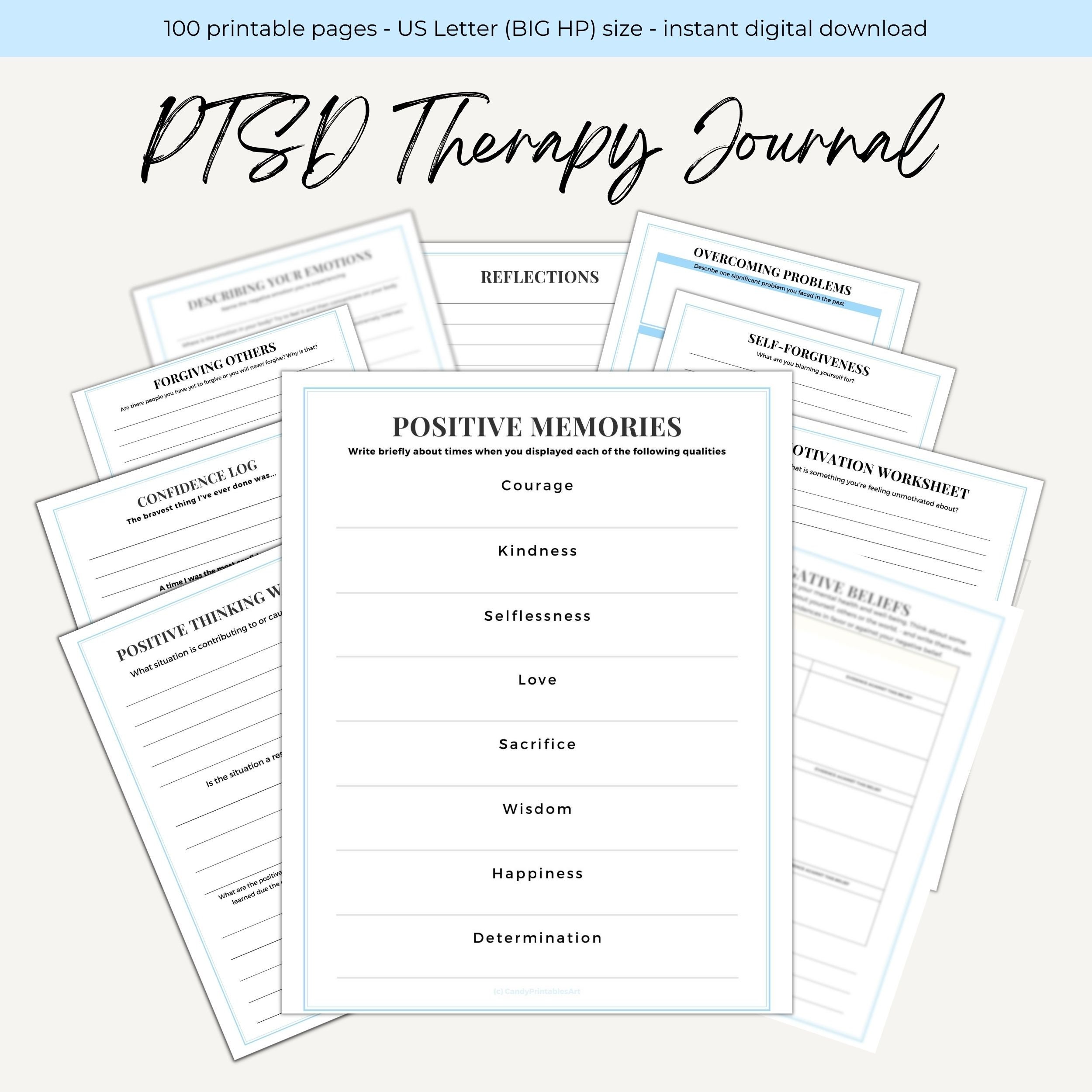 PTSD Therapy Journal, Trauma Healing Workbook for Depression and ...