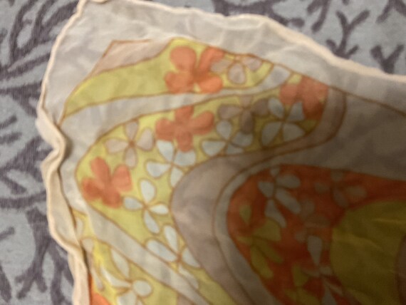 VTG Sixties PSYCHEDELIC Rectangular Chiffon Scarf… - image 2