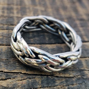 Celtic Ring, Braided ring,Wire Infinity Ring, Silver Ring, Braided Wedding ring, Thumb Ring, Viking Braided Ring, Unisex Ring image 2