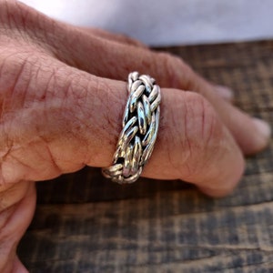 Celtic Ring, Braided ring,Wire Infinity Ring, Silver Ring, Braided Wedding ring, Thumb Ring, Viking Braided Ring, Unisex Ring image 3