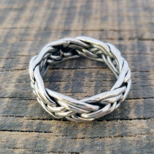 Celtic Ring, Braided ring,Wire Infinity Ring, Silver Ring, Braided Wedding ring, Thumb Ring, Viking Braided Ring, Unisex Ring image 4