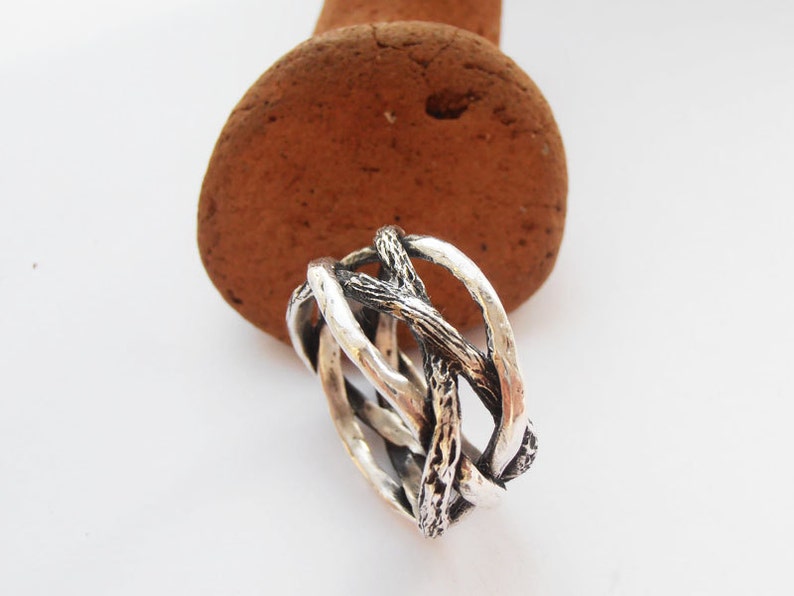 Sterling Silver Braided Wire Infinity Ring Silver Ring - Etsy