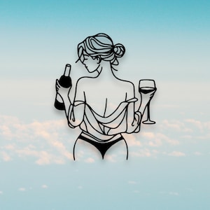 Woman Line Art Dxf Svg Files | Female Body Laser Cut Files | Cnc Machine Cutting | Silhouette Template | Glowforge | Digital Vector Download