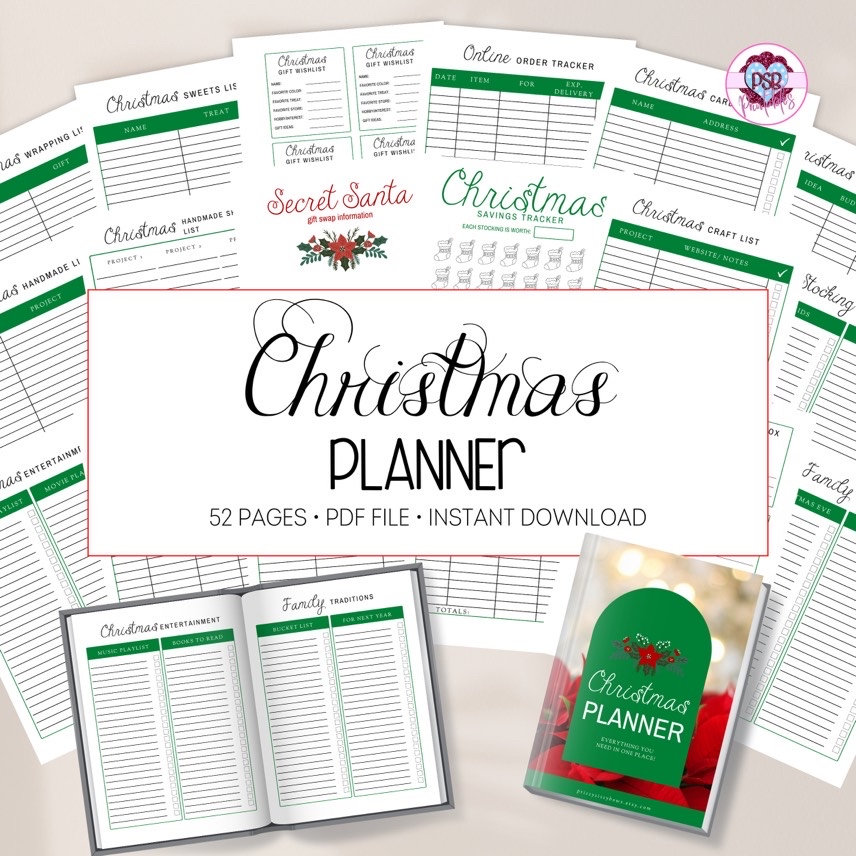 Christmas Planner, Printable Pdf Planner for Xmas Planning, Daily