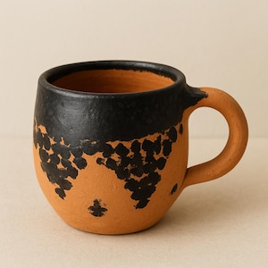 Tasse marocaine en terre cuite, tasse traditionnelle en argile faite main, tasse Safi artisanale, tasse à thé marocaine traditionnelle