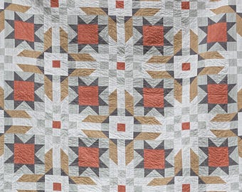 Padrão de colcha Sawtooth Sky: design tradicional moderno (download em PDF) com tecido de designer de Katarina Roccella