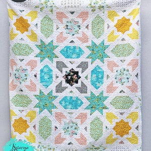 PDF pattern Instant Download ZELLIGE modern quilt by Katarina Roccella featuring AGF Capri fabrics
