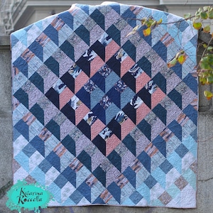 PDF pattern Instant Download SHADOW MAZE modern quilt by Katarina Roccella featuring Earthen - Mindscape Agf fabrics