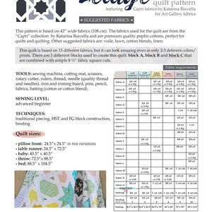 PDF pattern Instant Download ZELLIGE modern quilt by Katarina Roccella featuring AGF Capri fabrics image 2