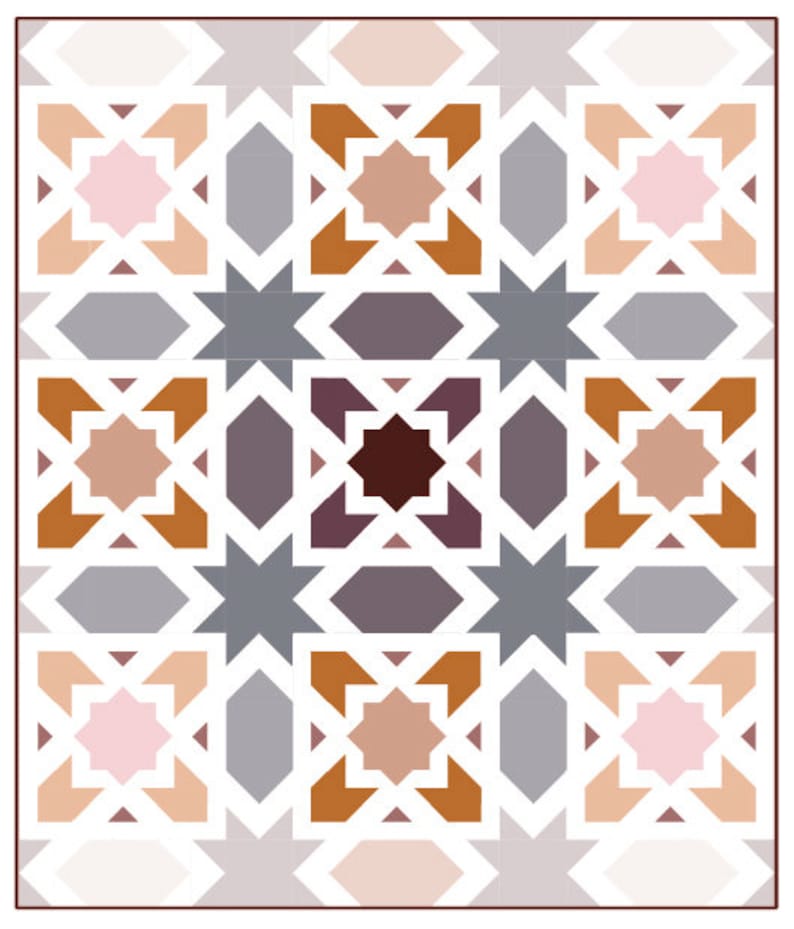 PDF pattern Instant Download ZELLIGE modern quilt by Katarina Roccella featuring AGF Capri fabrics image 10