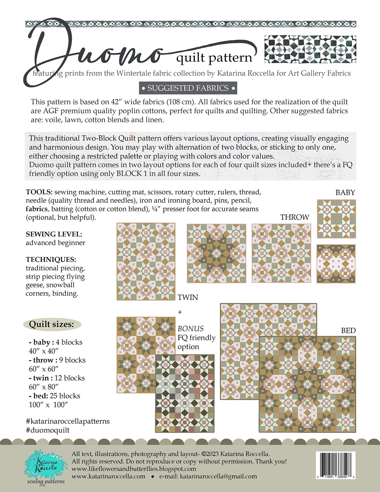 Duomo PDF Quilt Pattern: Modern Fat Quarter Friendly STARS Design by ...