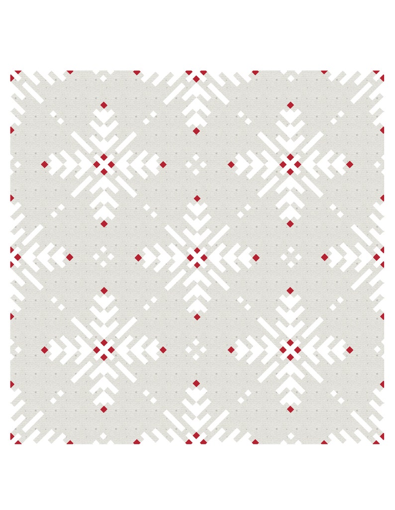 WINTERFLAKE Instant Download PDF modern traditional winter snowflake QUILT pattern by Katarina Roccella with Wintertale Botanist fabrics image 9