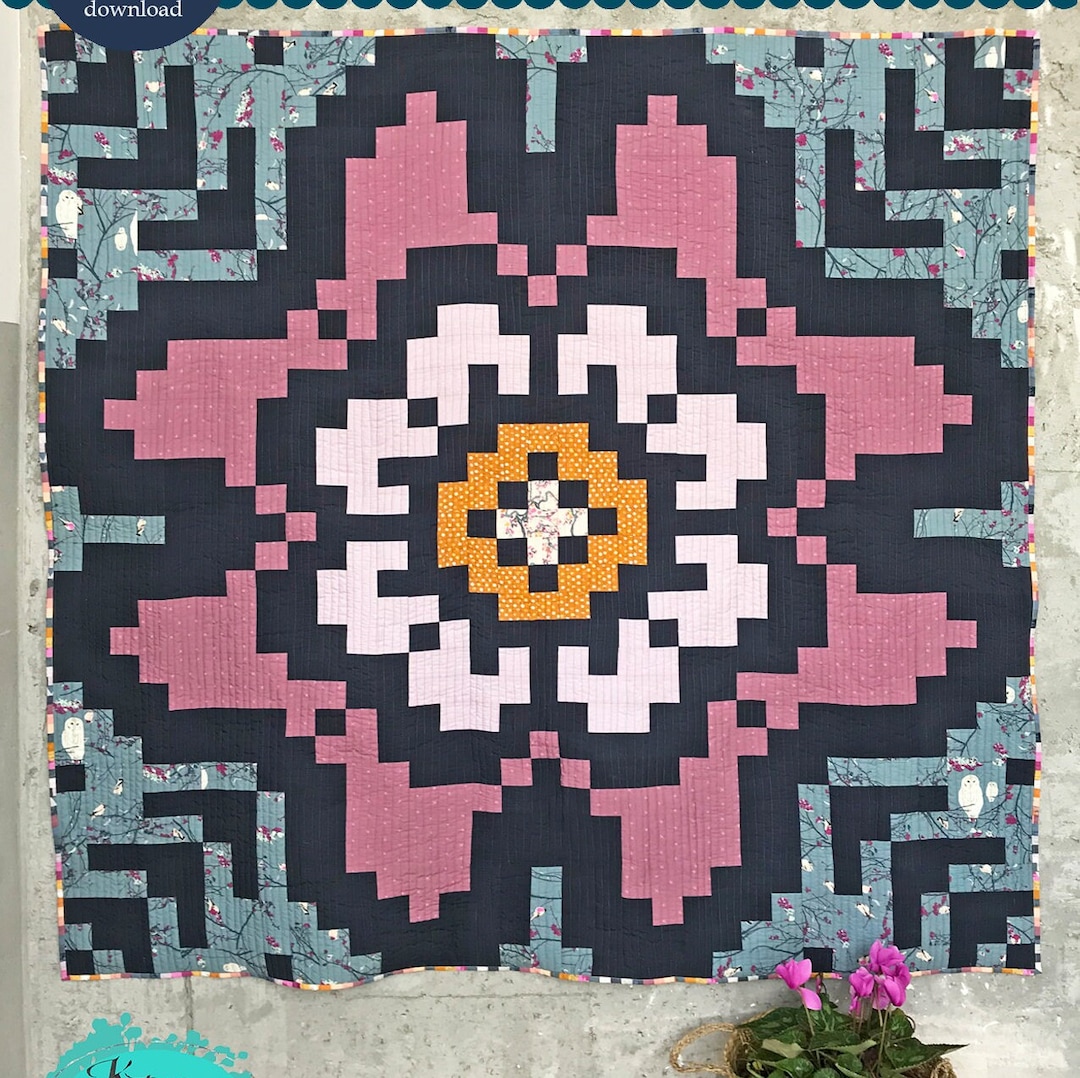 FLOWERTONE Instant Download PDF Modern QUILT Pattern by Katarina ...
