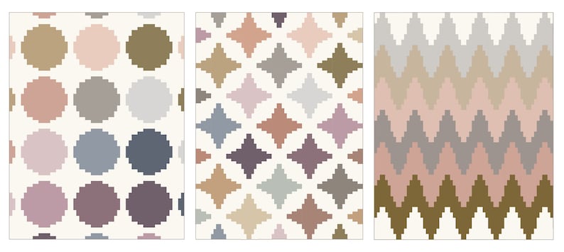 All three CHROMAflick quilt patterns
