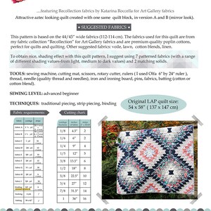 PDF pattern Instant Download Recollection KUBETA aztec modern QUILT by Katarina Roccella image 4