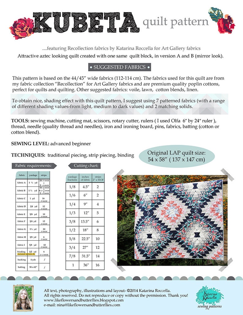 PDF pattern Instant Download Recollection KUBETA aztec modern QUILT by Katarina Roccella image 4