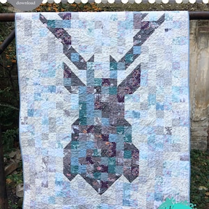 PDF pattern Instant Download DEAR DEER modern quilt by Katarina Roccella featuring Blithe fabrics image 1