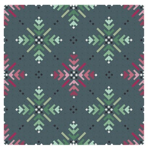 WINTERFLAKE Instant Download PDF modern traditional winter snowflake QUILT pattern by Katarina Roccella with Wintertale Botanist fabrics image 7