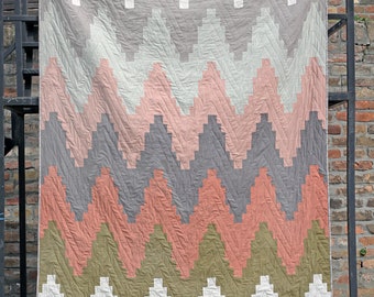 CHROMAflick CHEVRON Instant Download PDF modern traditional beginner quilt pattern by Katarina Roccella AGF with Seedling designer fabrics