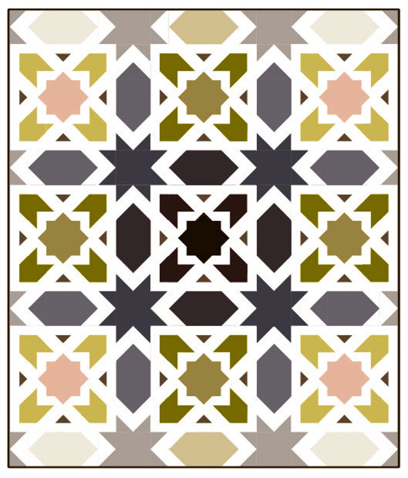 PDF pattern Instant Download ZELLIGE modern quilt by Katarina Roccella featuring AGF Capri fabrics image 9