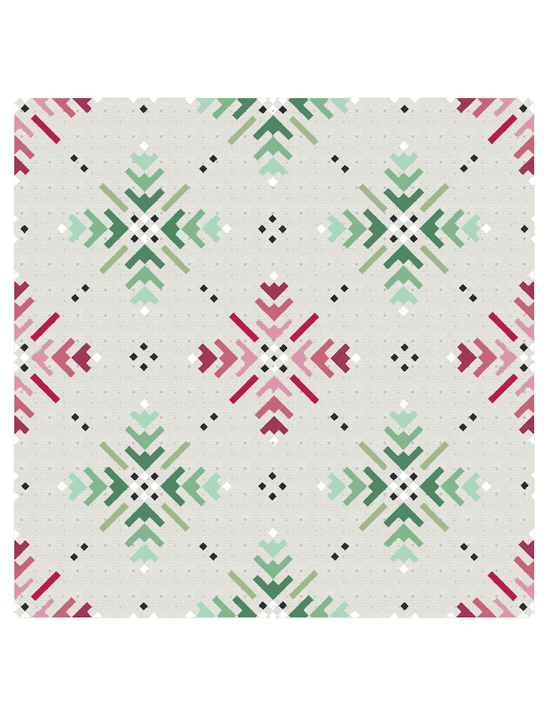 WINTERFLAKE Instant Download PDF modern traditional winter snowflake QUILT pattern by Katarina Roccella with Wintertale Botanist fabrics image 10